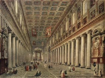 Giovanni Paolo Pannini : Interior Of The Santa Maria Maggiore In Rome